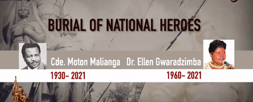 Watch Live Video, Pictures: Ellen Gwaradzimba, Morton Malianga Joint Burial Today-National Heroes Acre-ZBC