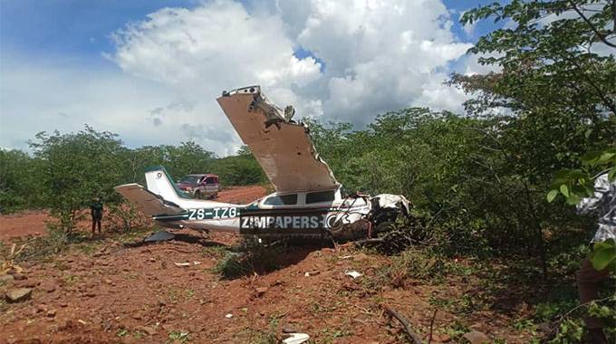 Four people survive Cessna plane crash in the Luunga area of Binga..PICTRURES