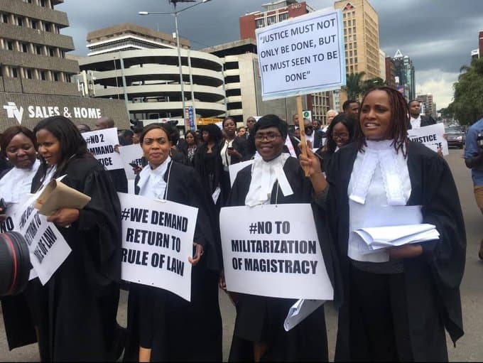 TODAY IN RETROSPECT: Lawyers march in streets of Harare against deteriorating rule of law