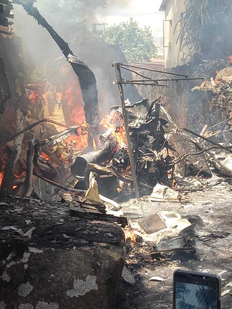 BREAKING: Airforce of Zimbabwe Helicopter Crashes  Into Arcturus  House, Catches Fire…PICTURES