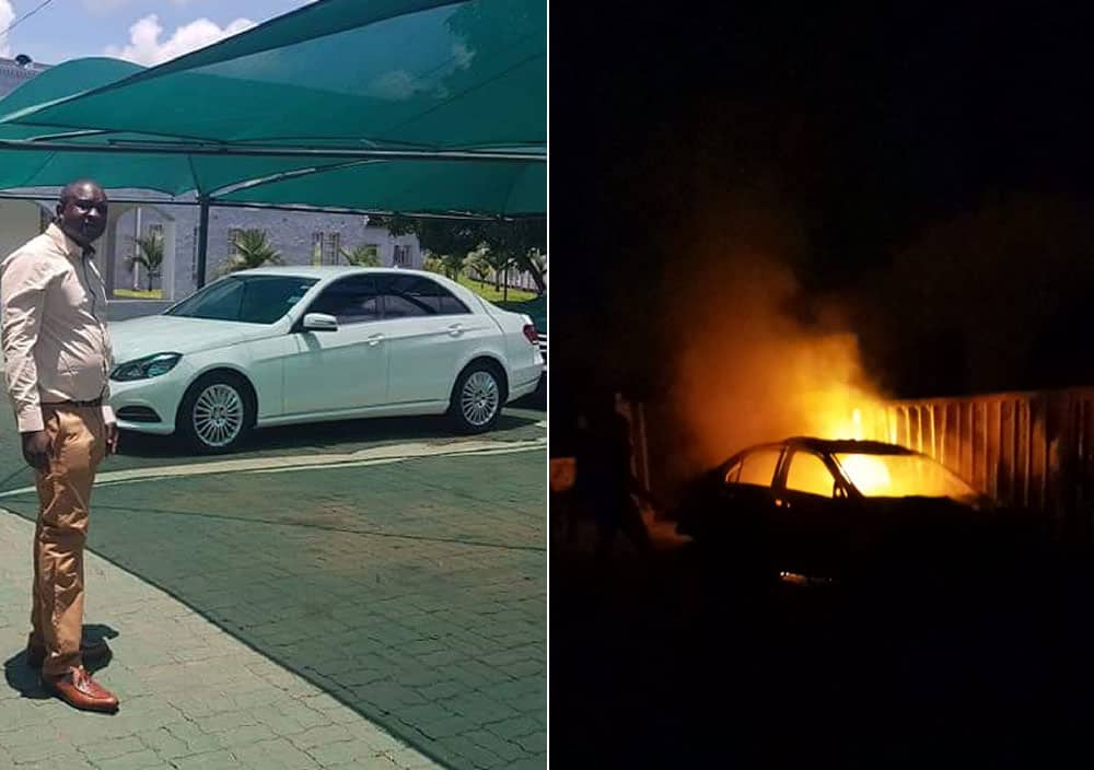 JUST KILL ME: Zanu PF critic Killer Zivhu’s white Mercedes set on fire, pictures