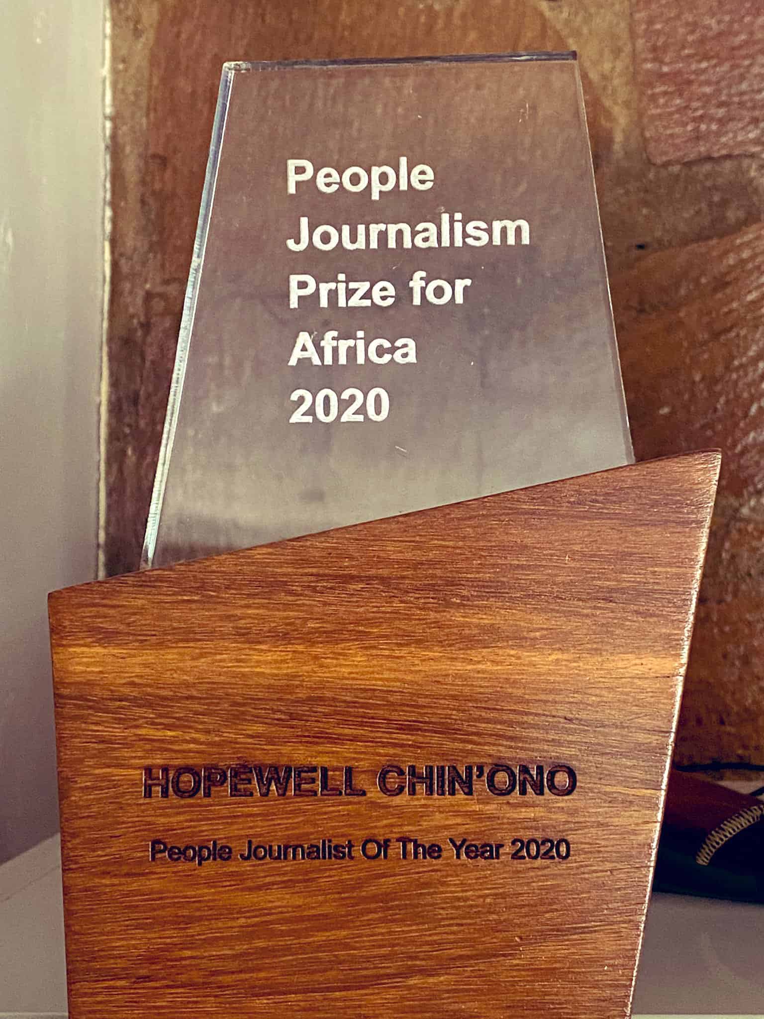 Hopewell Chin’ono’s award finally delivered