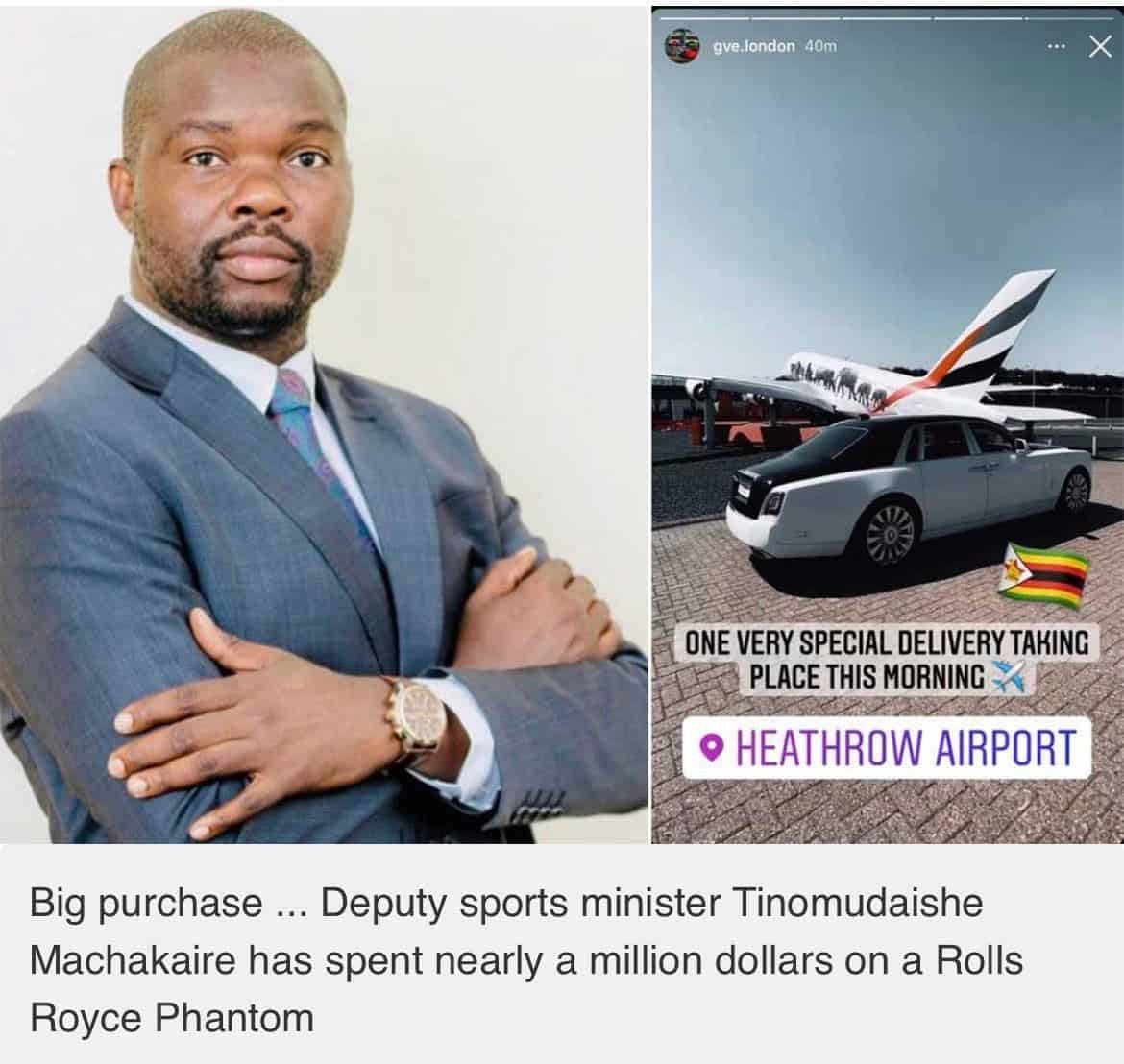 I can afford the Rolls Royce, but this is not mine- Tino Machakaire disowns top notch car