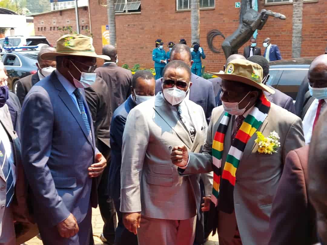 President Mnangagwa arrives to open Zimbabwe Agricultural Show