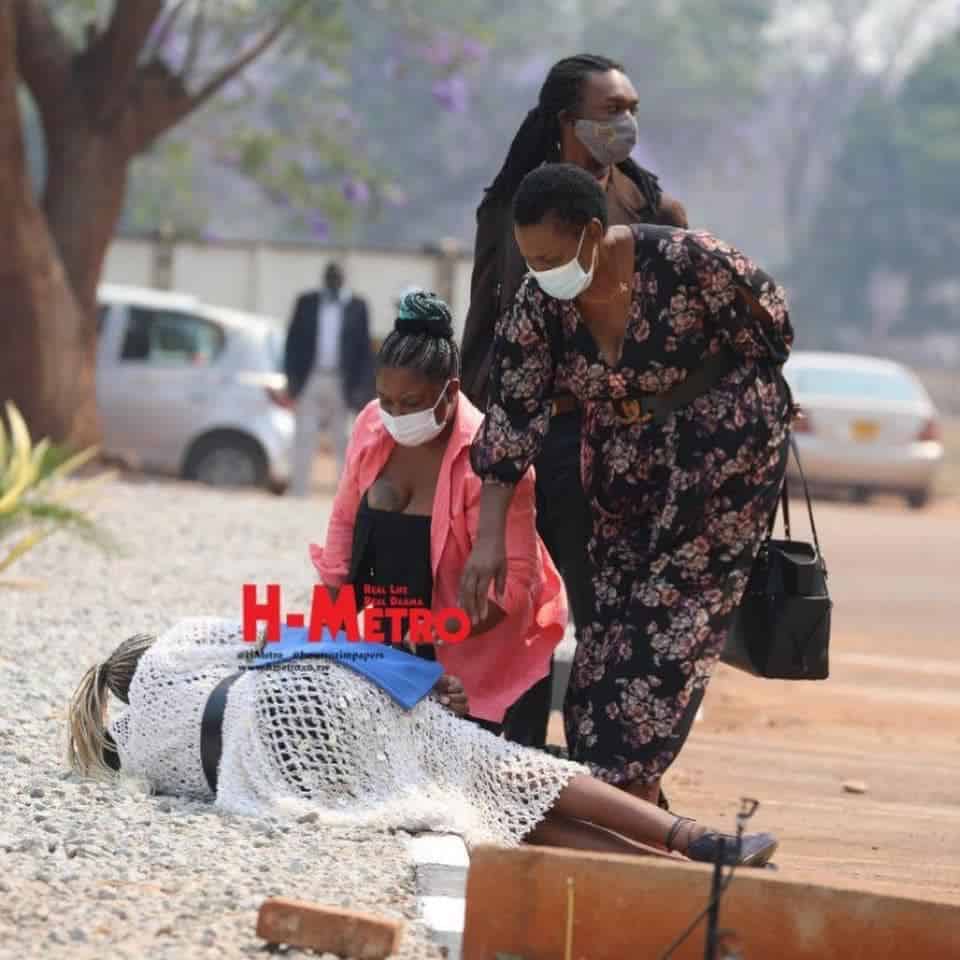 Marry Mubaiwa Chiwenga collapses at court..PICTURES