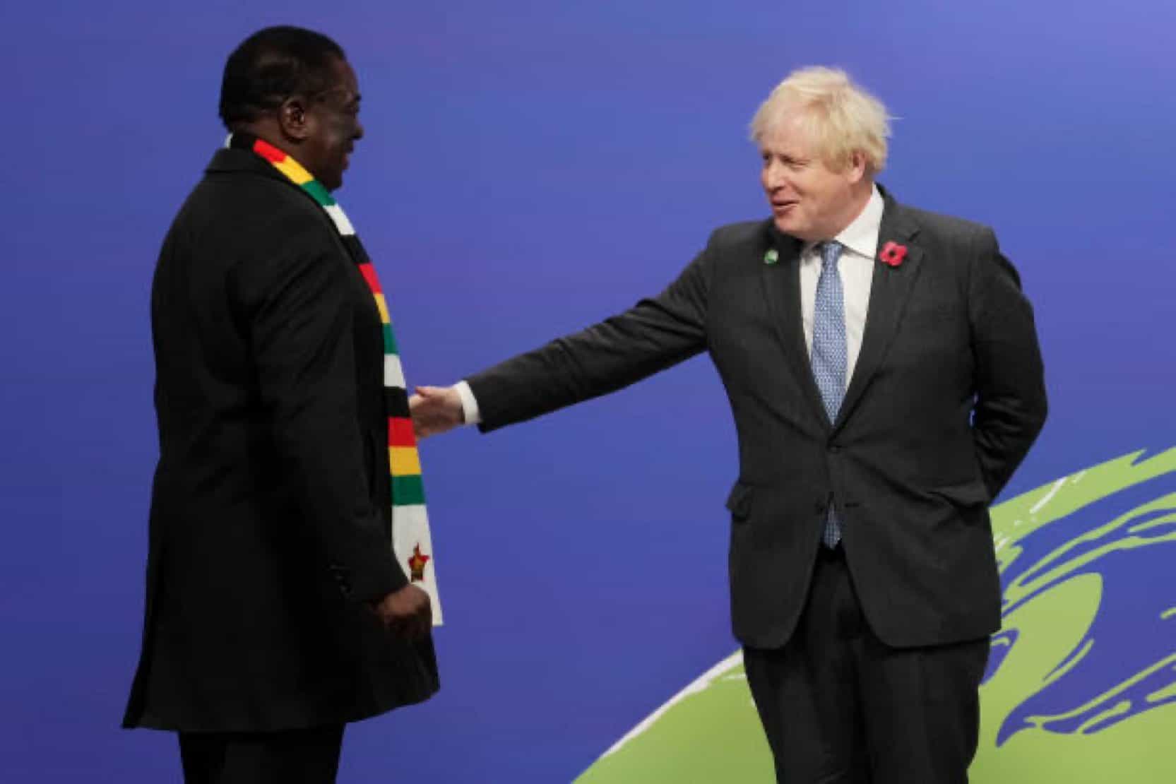 PICTURES: Mnangagwa meets Boris Johnson in Glasgow, Scotland COP26