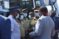 President Mnangagwa hands over buses to Zimbabwe’s security wings