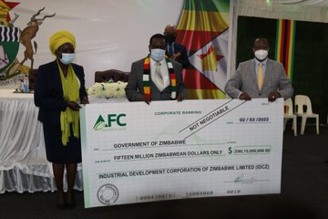 President Mnangagwa receives ZWL15 million cheque as IDCZ, declares first ever dividend in 10 yrs