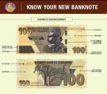 SECURITY FEATURES: New ZW$100 note out
