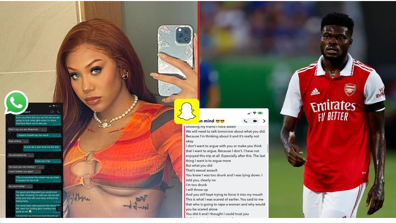 Arsenal star’s ex-lover shares “Receipts”, Calls out Thomas Partey over rape allegations