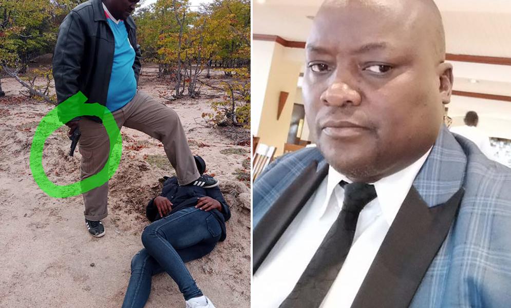 Gun Crime: Trigger happy Zanu PF MP for Matobo South steps on detained woman’s breast – shares picture on WhatsApp