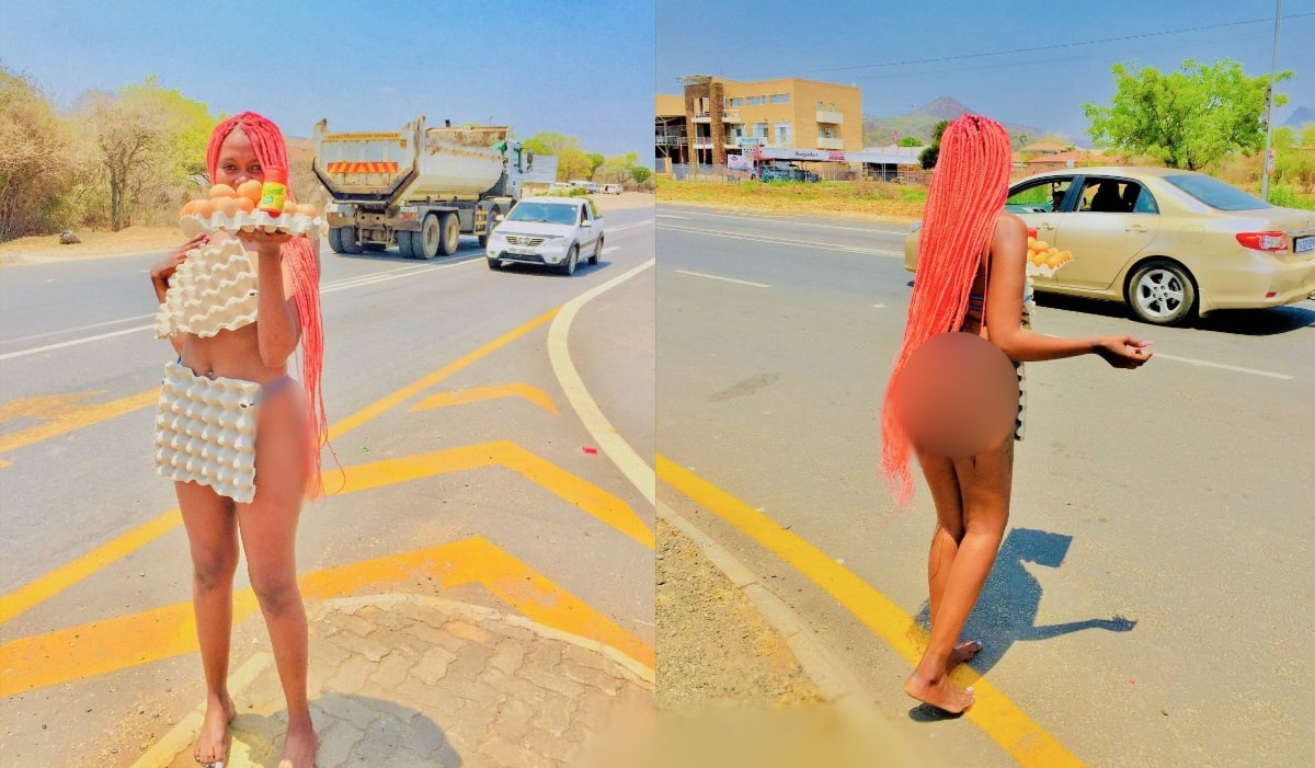 Queen Minaj walks in the streets wearing egg crates only…pictures