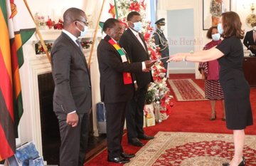 Four ambassadors present credentials to President Mnangagwa