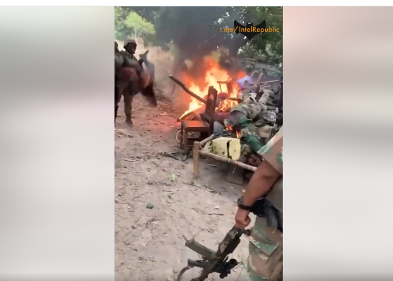VIDEO: South African soldiers throw dead bodies into fire in Mozambique