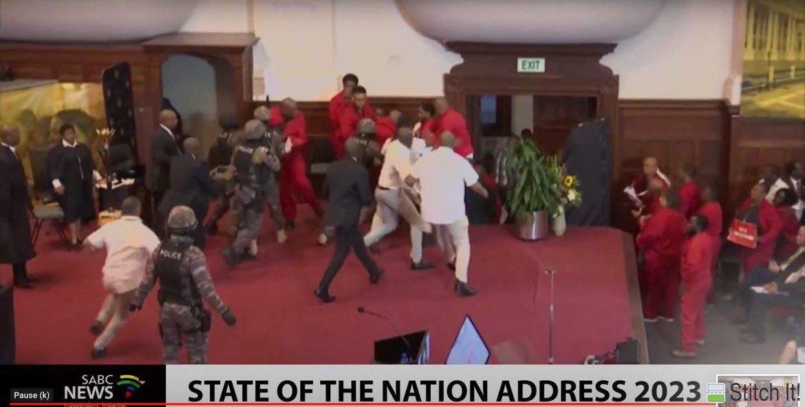 VIDEOS: EFF thrown out after storming stage during SONA address