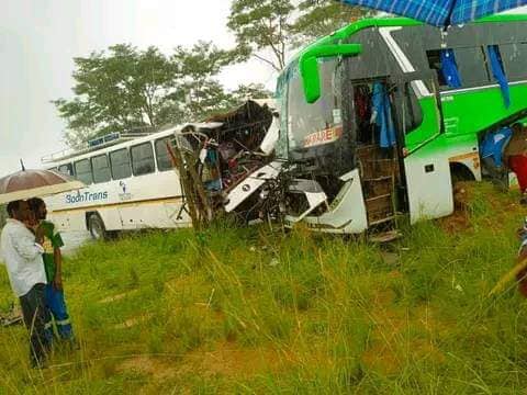 Boon Trans, CAG buses in horror head on collision accident in Connemara near Gweru…PICTURES