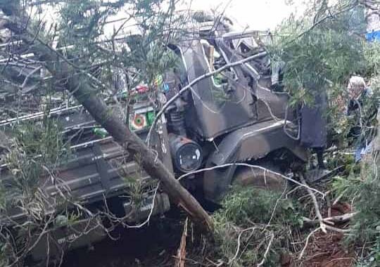 Speeding army truck plunges into valley