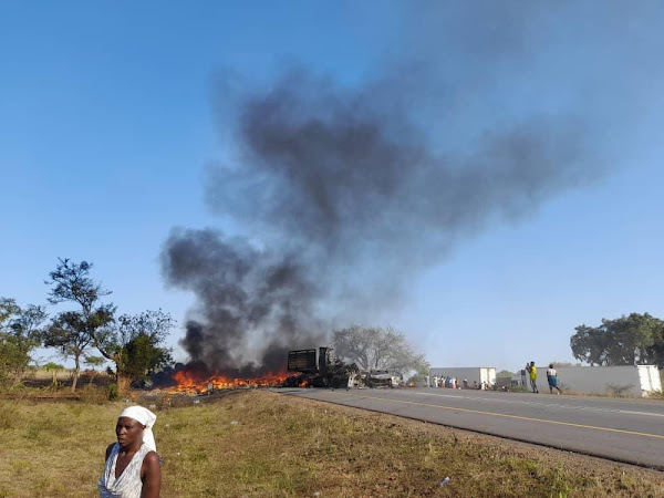IMAGES: Many feared dead in Masvingo-Beitbridge road accident inferno in Chivi