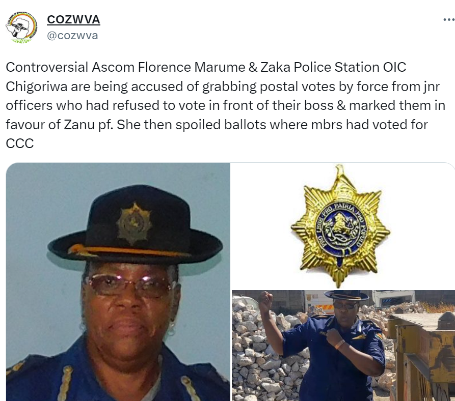 Did police bosses spoil Chamisa, CCC postal ballot votes?