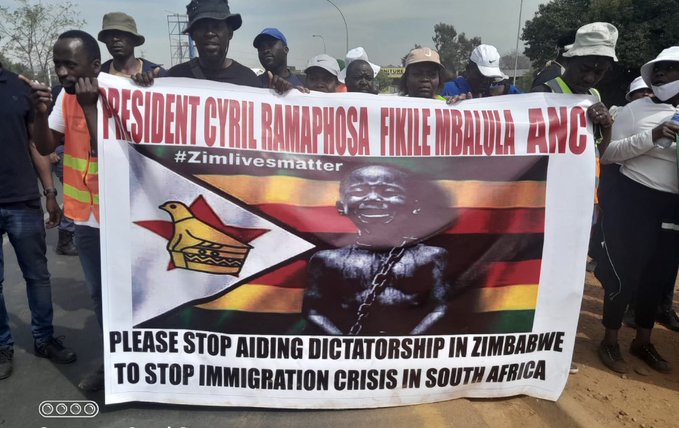 Zimbabweans demonstrate in SA against ‘Ramaphosa’s endorsement of Mnangagwa’