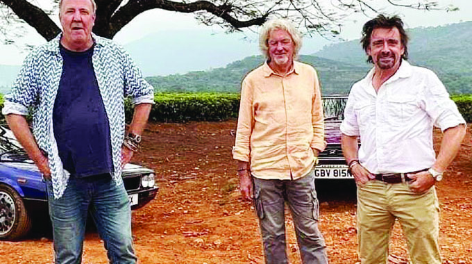 Top Gear stars Jeremy Clarkson, James May and Richard Hammond in Zimbabwe