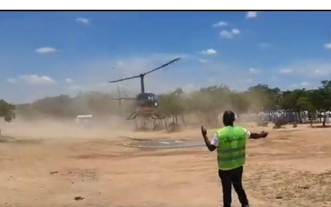 VIDEO: ZIM prophet Madzibaba Owen Chingondi arriving in helicopter for church service