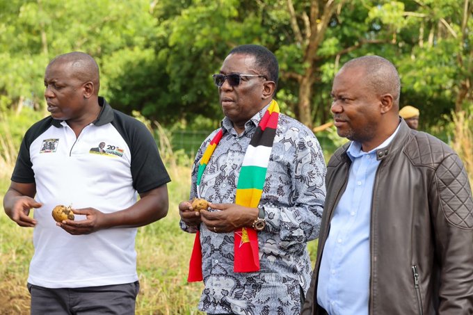 PICTURES: Mnangagwa ‘enjoys’ farm life as he winds up annual leave, satisfied with work being done