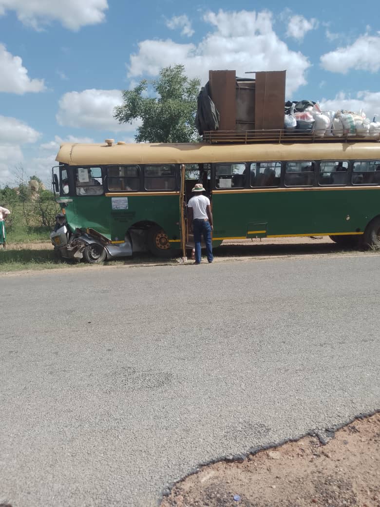 Changu Logistics Bus in horror accident with Toyota Vitz…pictures