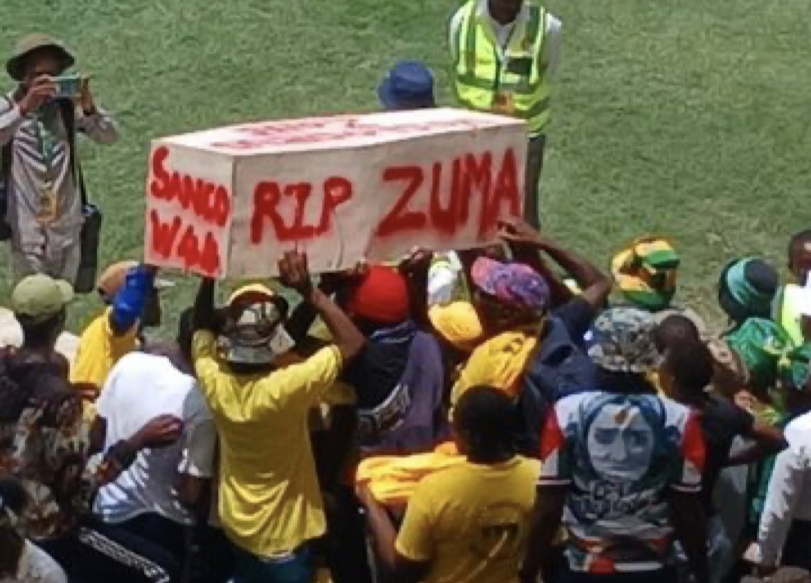 RIP Zuma: ANC supporters “mourn” former SA President..video
