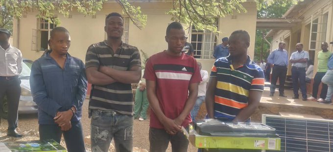 PICTURES: 4 arrested for ‘stealing’ TV sets, batteries, generators