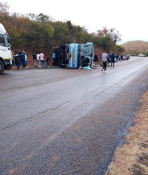 Falcon College bus with 56 students overturns
