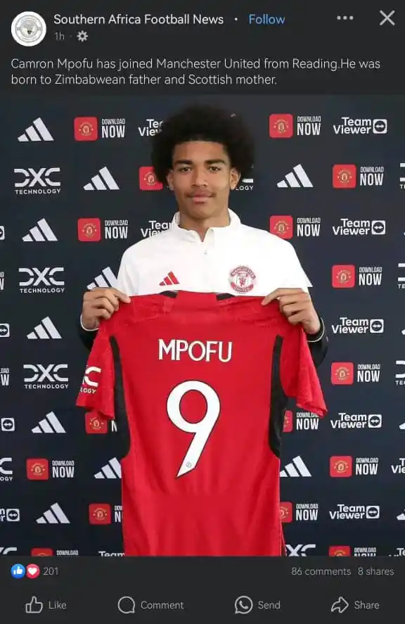 Camron Mpofu: Teen Zim striker joins Man United