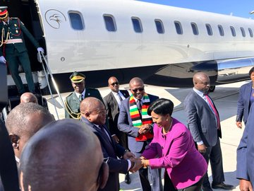 Mozambican President Nyusi jets in