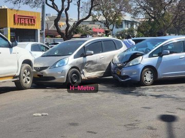 Pile up accident at corner 7th and Central Avenue