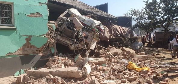 PICTURES: Haulage truck crashes into a house in Mutare